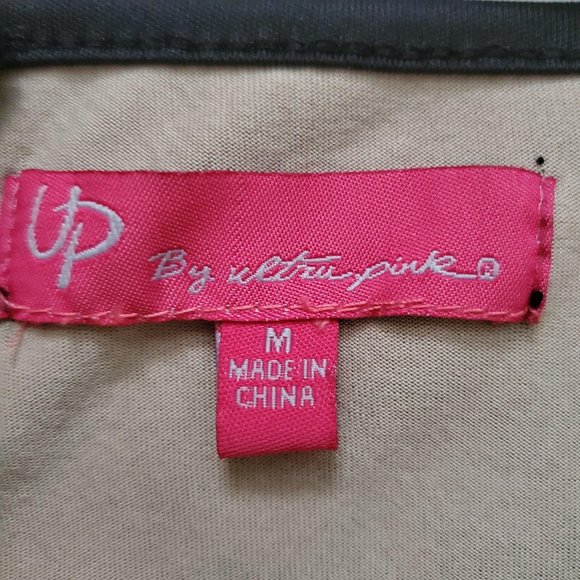 UP by Ultra Pink Black/Tan Lined Bodice Lace Cut-Out Cocktail Dress Size Medium - Picture 11 of 16